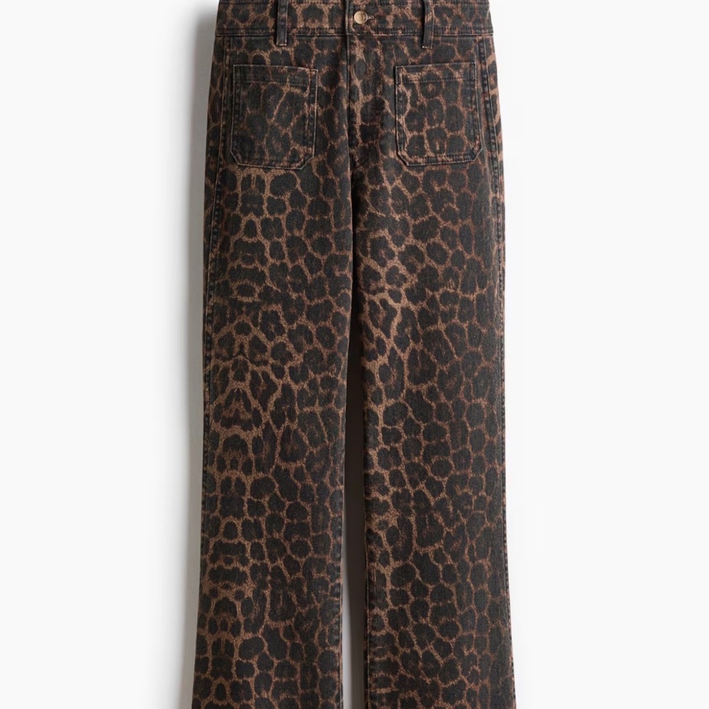 H&M Flare Leopard Print Jeans
